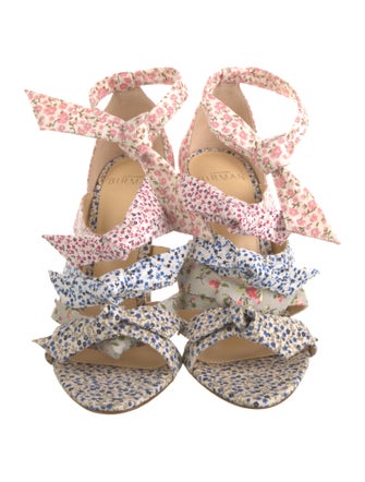 Alexandre Birman Floral Print T-Strap Pumps