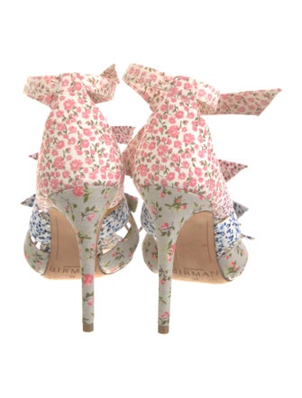 Alexandre Birman Floral Print T-Strap Pumps