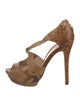 Alexandre Birman Snakeskin Animal Print T-Strap Pumps
