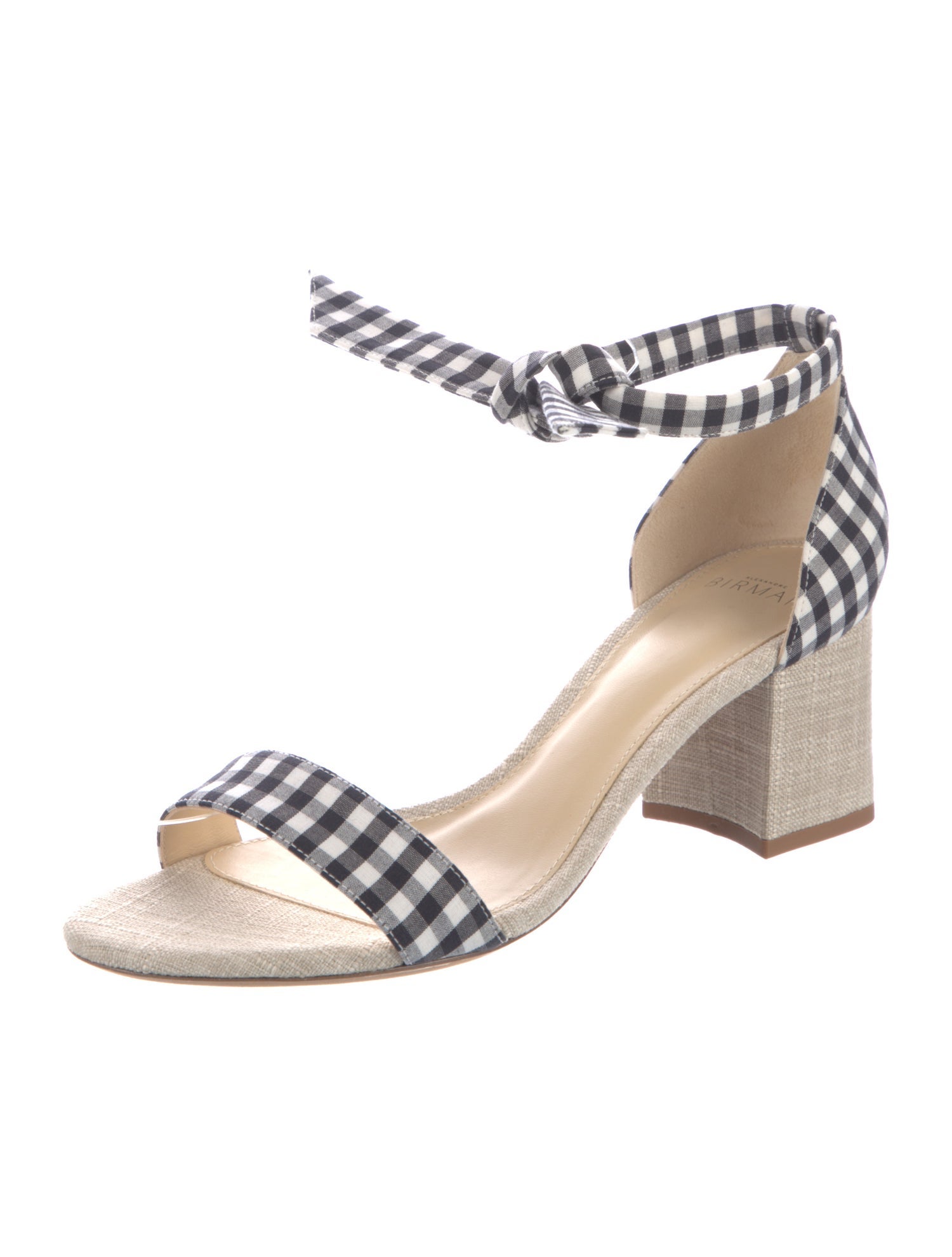 Alexandre Birman Canvas Plaid Print Sandals
