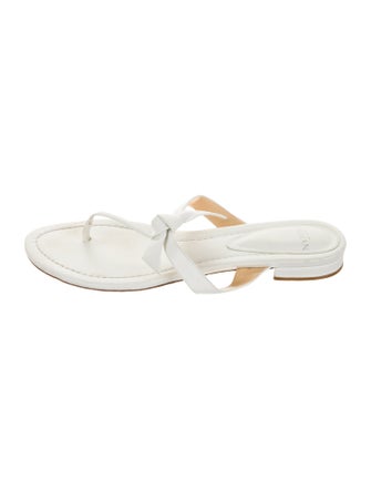Alexandre Birman Leather Bow Accents Slides