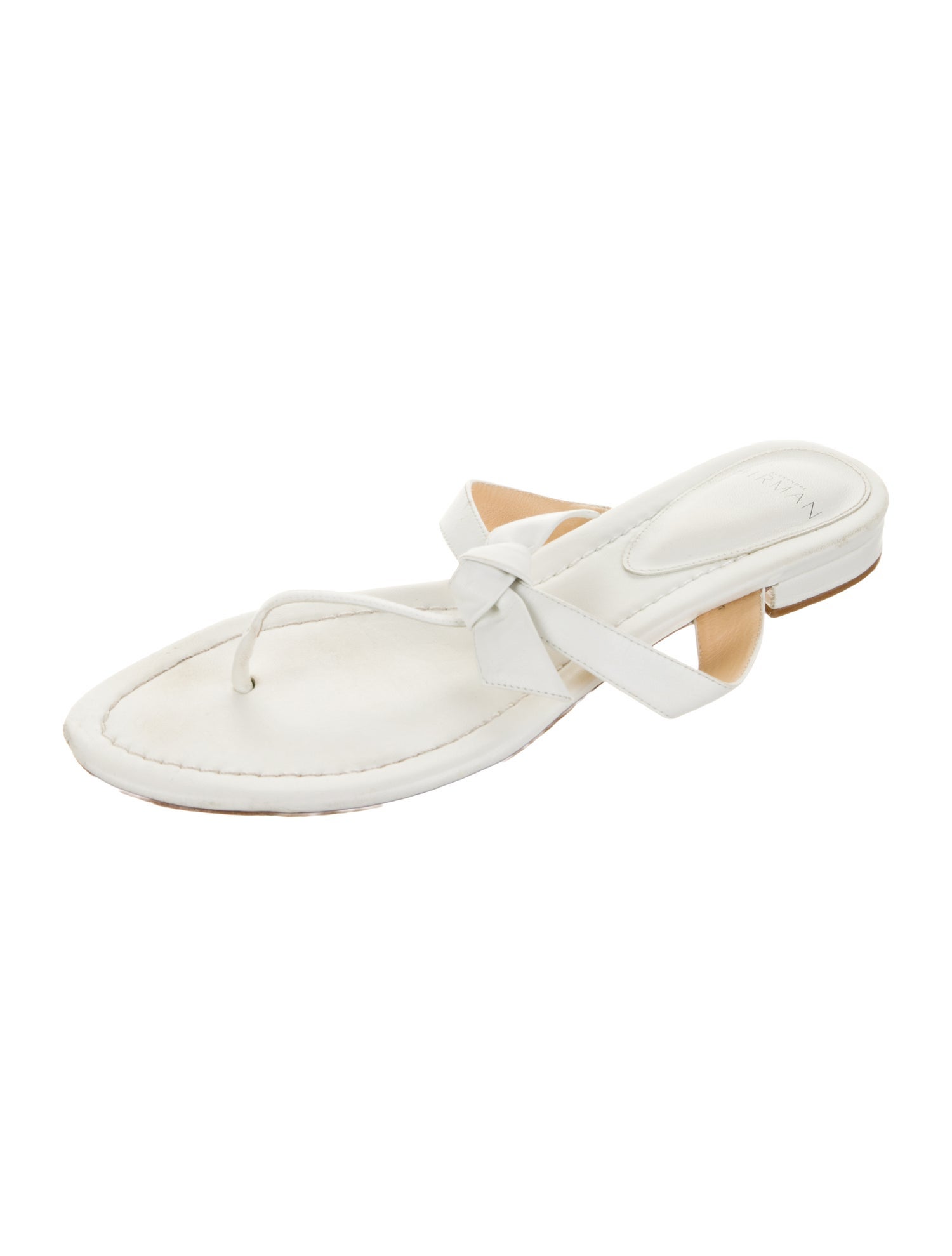 Alexandre Birman Leather Bow Accents Slides