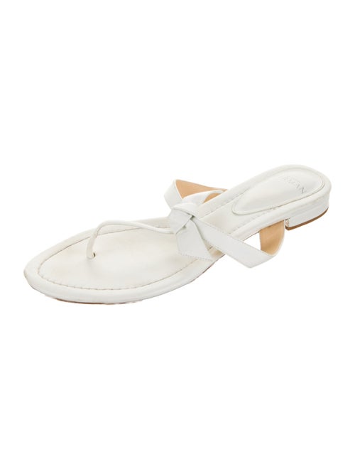 Alexandre Birman Leather Bow Accents Slides