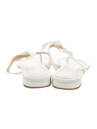 Alexandre Birman Leather Bow Accents Slides