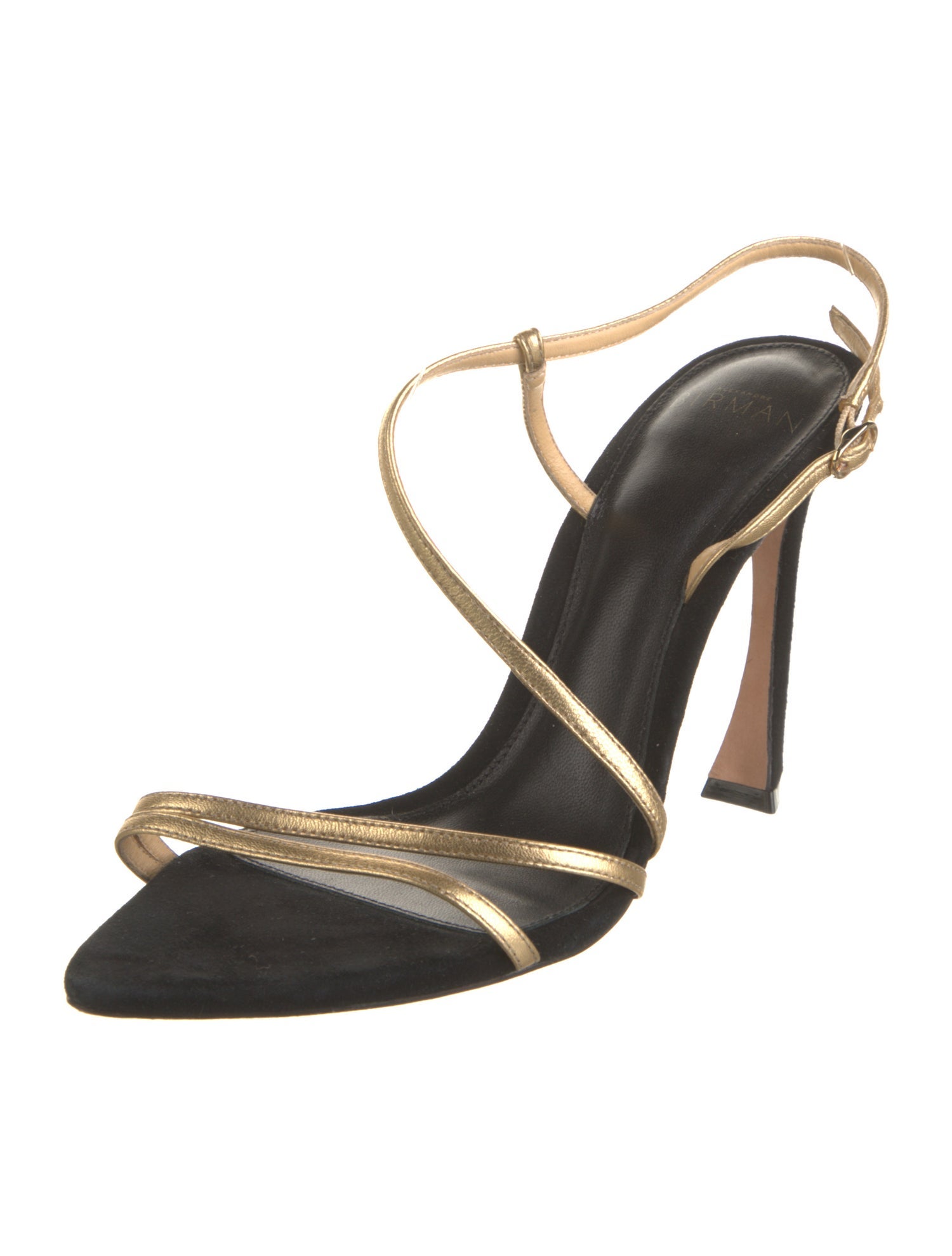 Alexandre Birman Suede Colorblock Pattern Slingback Sandals