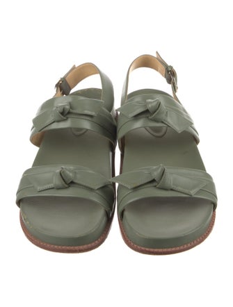 Alexandre Birman Leather Printed Slingback Sandals