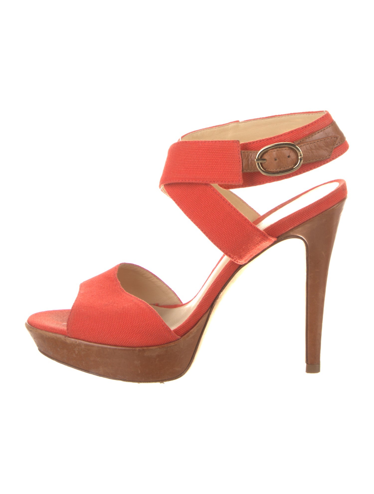 Alexandre Birman Canvas Leather Trim Embellishment Sandals