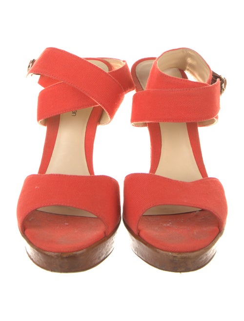 Alexandre Birman Canvas Leather Trim Embellishment Sandals