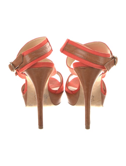 Alexandre Birman Canvas Leather Trim Embellishment Sandals