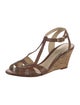 Alexandre Birman Leather Animal Print T-Strap Sandals