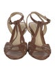 Alexandre Birman Leather Animal Print T-Strap Sandals