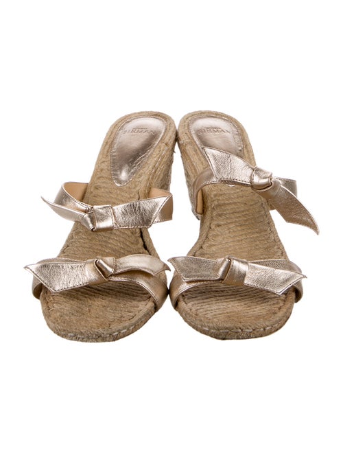 Alexandre Birman Leather Colorblock Pattern Espadrilles