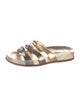 Alexandre Birman Embossed Leather Animal Print Slides