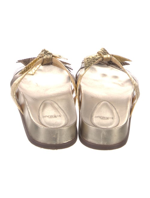 Alexandre Birman Embossed Leather Animal Print Slides