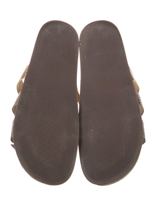 Alexandre Birman Embossed Leather Animal Print Slides