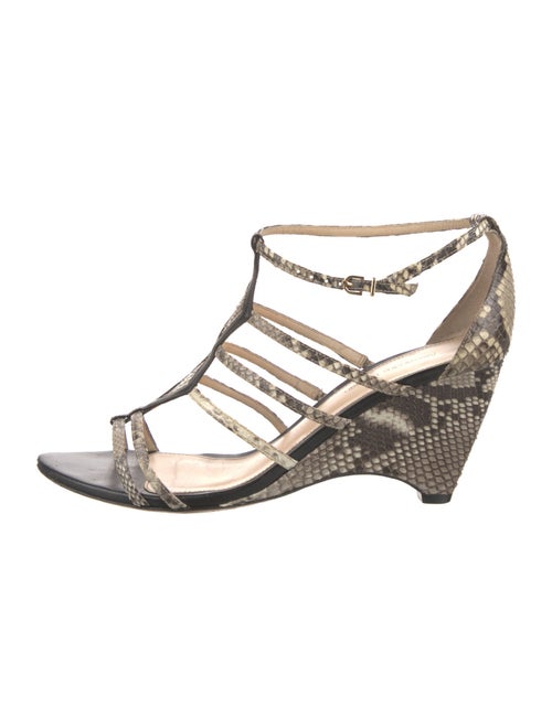 Alexandre Birman Snakeskin Animal Print Gladiator Sandals