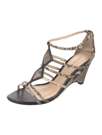 Alexandre Birman Snakeskin Animal Print Gladiator Sandals