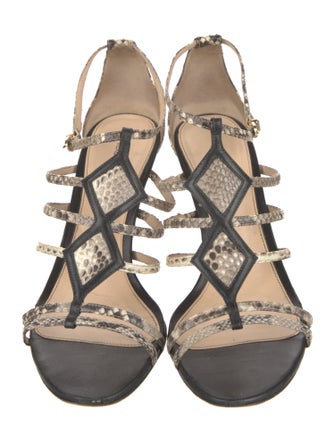 Alexandre Birman Snakeskin Animal Print Gladiator Sandals