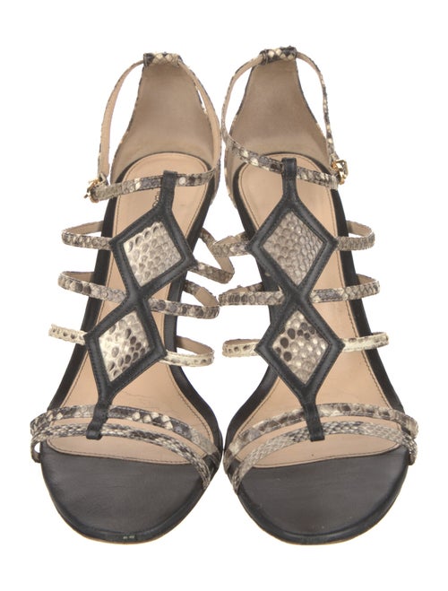 Alexandre Birman Snakeskin Animal Print Gladiator Sandals