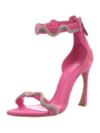 Alexandre Birman Suede Animal Print Sandals