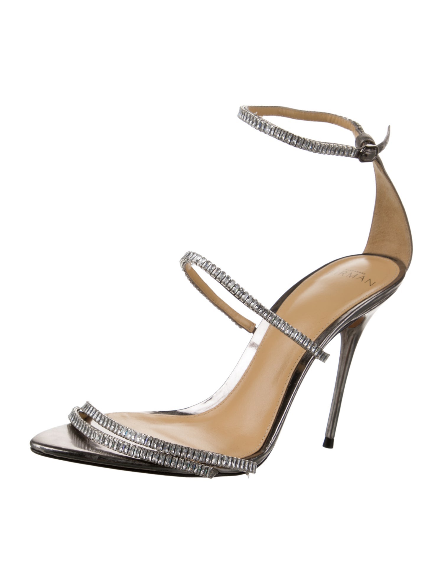Alexandre Birman Leather Crystal Embellishments Sandals