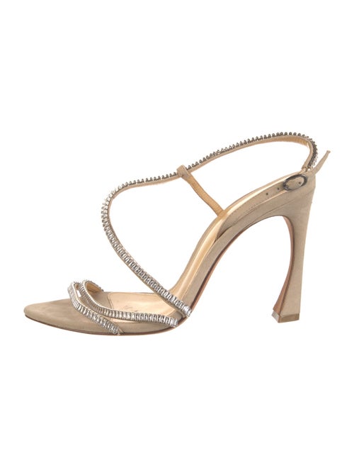 Alexandre Birman Suede Animal Print Slingback Sandals