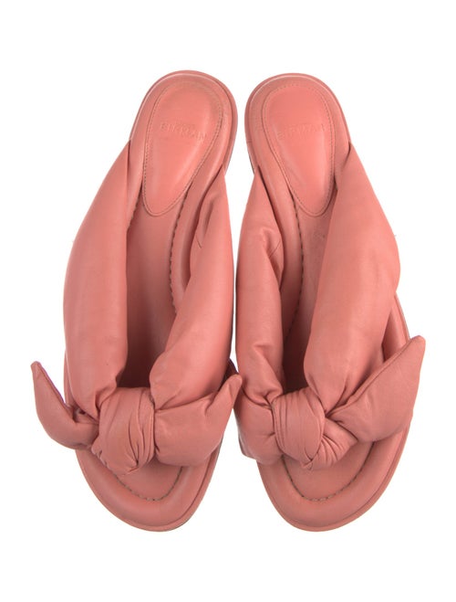 Alexandre Birman Leather Bow Accents Slides