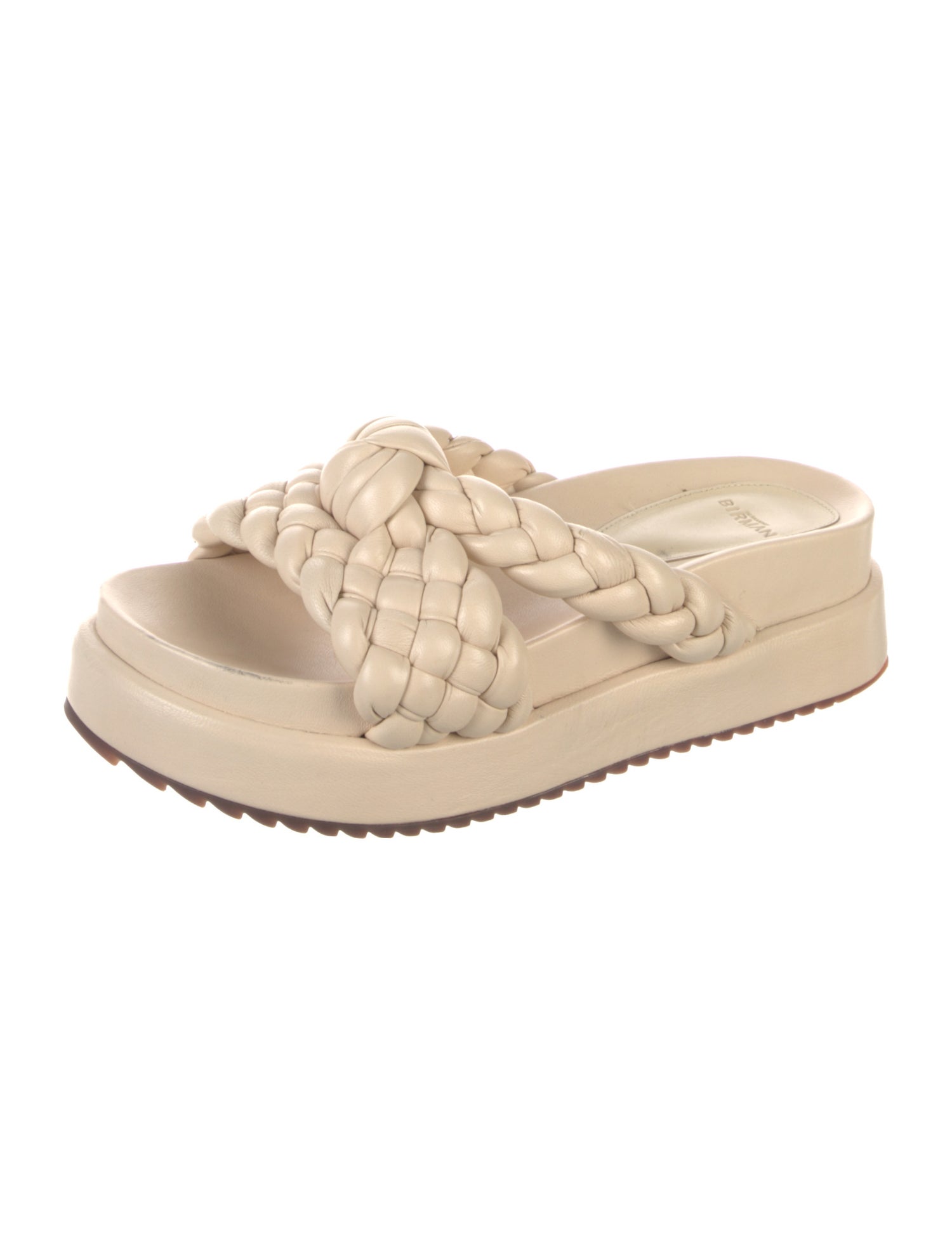 Alexandre Birman Leather Braided Accents Slides