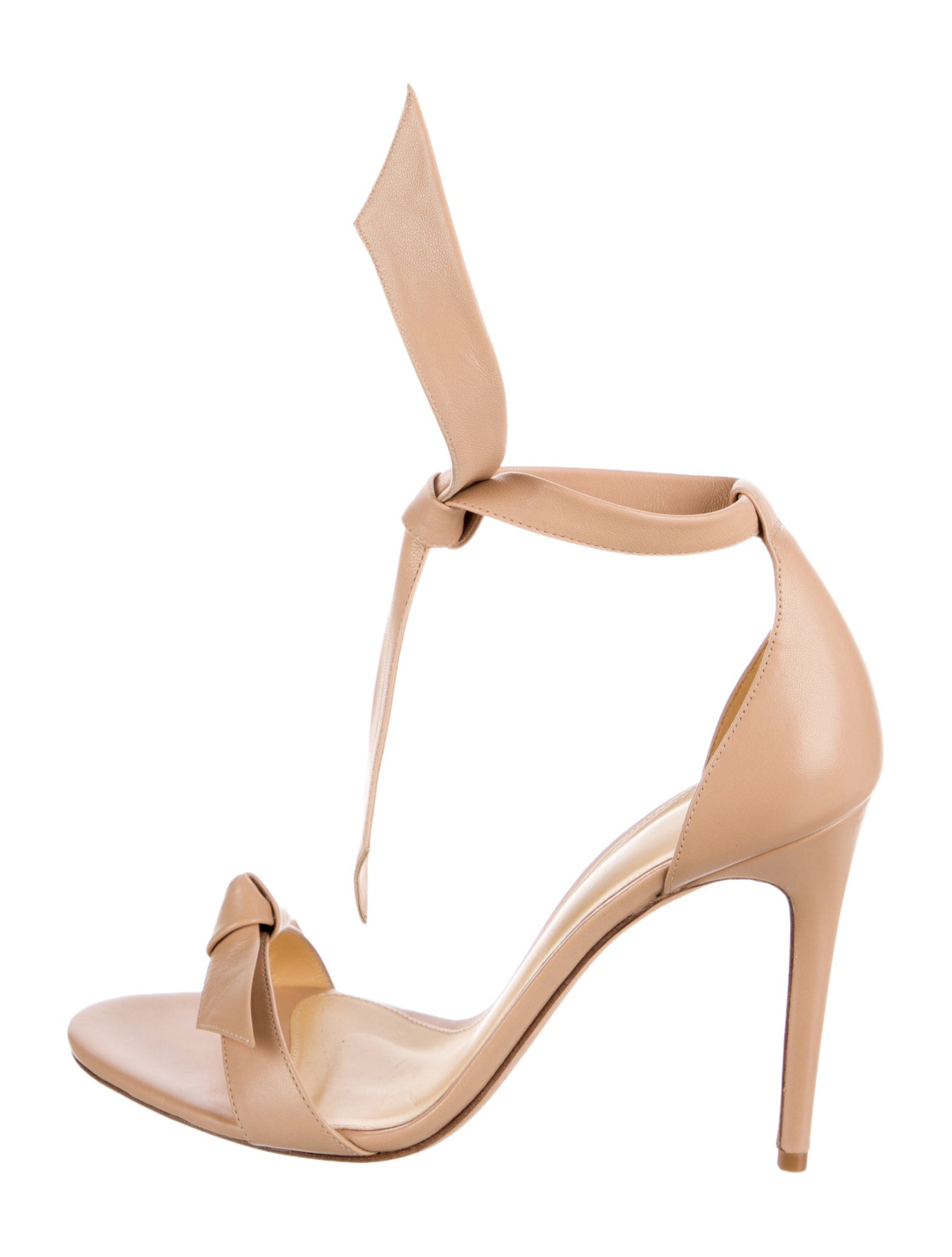 Alexandre Birman Leather Bow Accents T-Strap Pumps