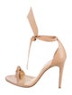 Alexandre Birman Leather Bow Accents T-Strap Pumps