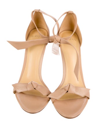 Alexandre Birman Leather Bow Accents T-Strap Pumps