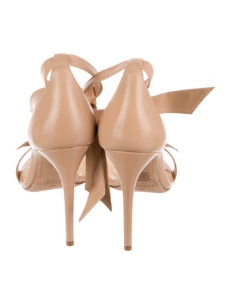 Alexandre Birman Leather Bow Accents T-Strap Pumps