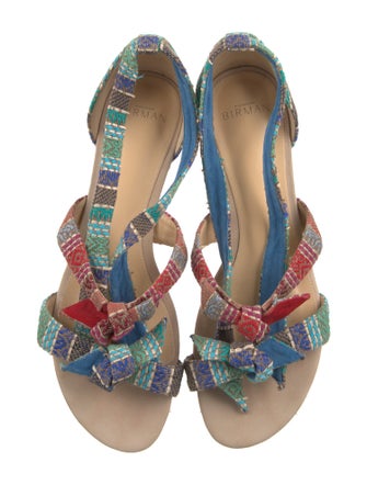 Alexandre Birman Raffia Striped Sandals