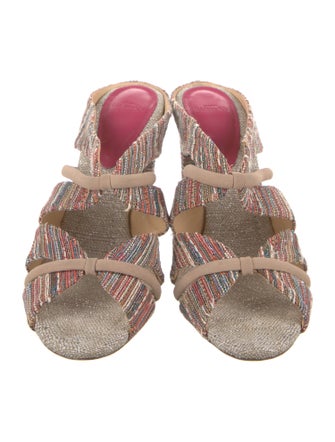 Alexandre Birman Canvas Striped Slides