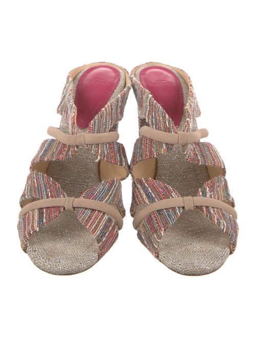 Alexandre Birman Canvas Striped Slides