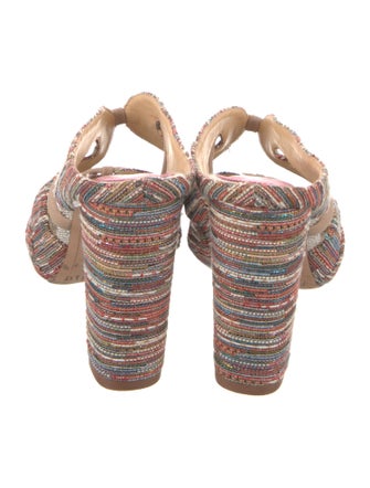 Alexandre Birman Canvas Striped Slides