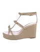 Alexandre Birman Leather Bow Accents T-Strap Sandals