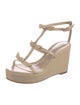 Alexandre Birman Leather Bow Accents T-Strap Sandals