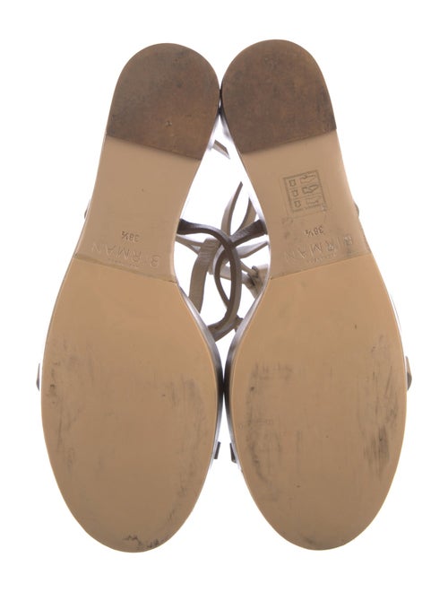 Alexandre Birman Leather Bow Accents T-Strap Sandals