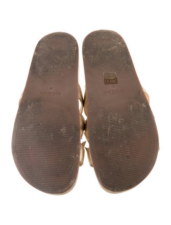 Alexandre Birman Leather Bow Accents Slides