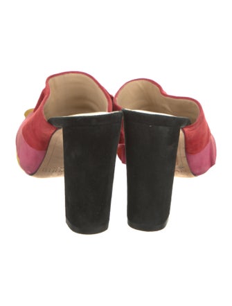 Alexandre Birman Suede Colorblock Pattern Slides