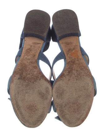 Alexandre Birman Denim Slingback Sandals