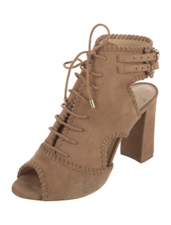 Alexandre Birman Suede Whipstitch Trim Slingback Pumps