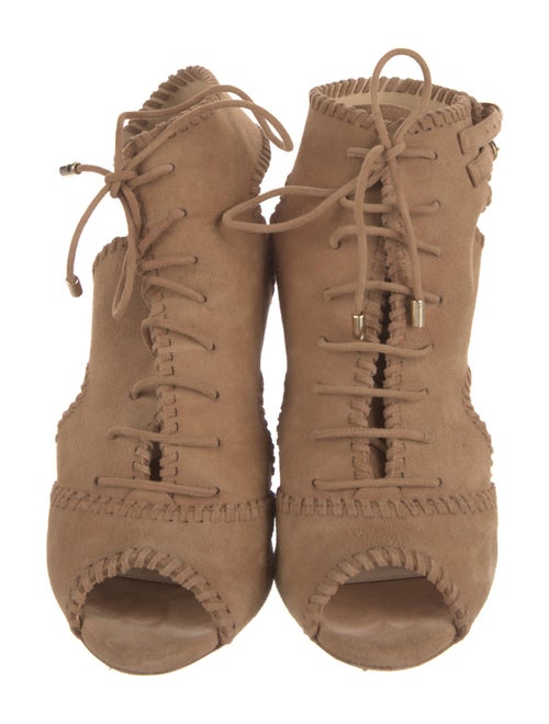 Alexandre Birman Suede Whipstitch Trim Slingback Pumps