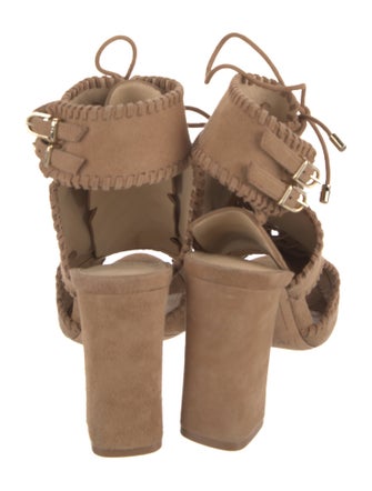 Alexandre Birman Suede Whipstitch Trim Slingback Pumps