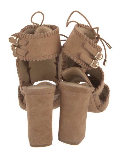 Alexandre Birman Suede Whipstitch Trim Slingback Pumps