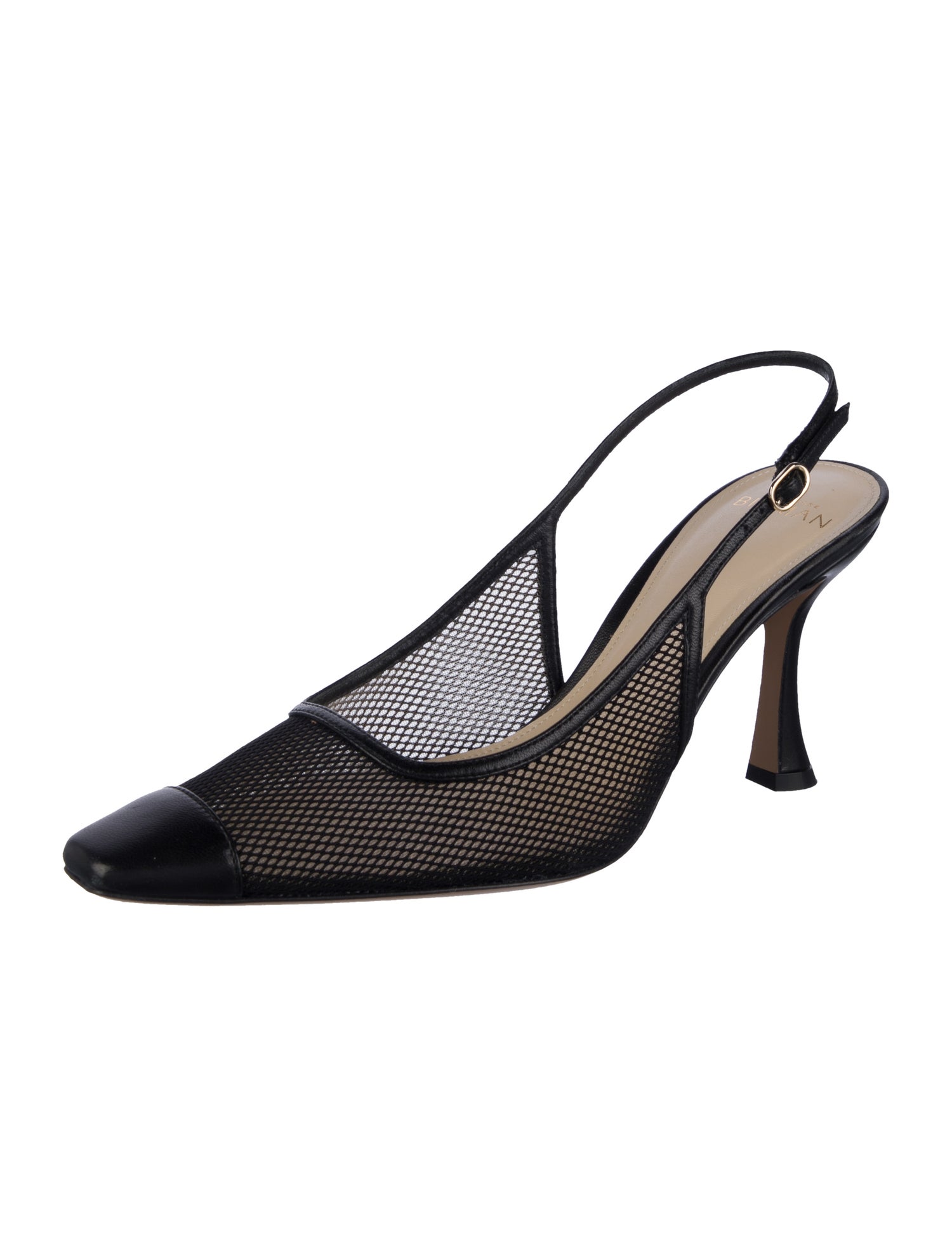 Alexandre Birman Leather Mesh Accents Slingback Pumps