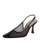 Alexandre Birman Leather Mesh Accents Slingback Pumps