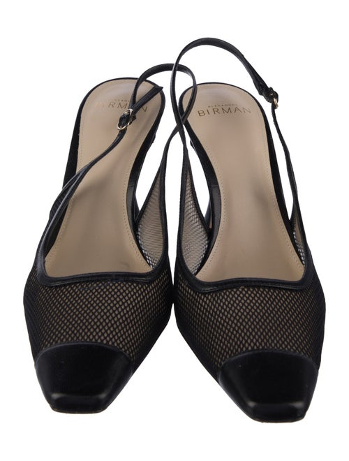 Alexandre Birman Leather Mesh Accents Slingback Pumps