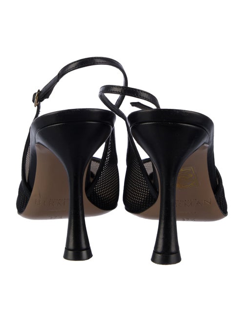 Alexandre Birman Leather Mesh Accents Slingback Pumps